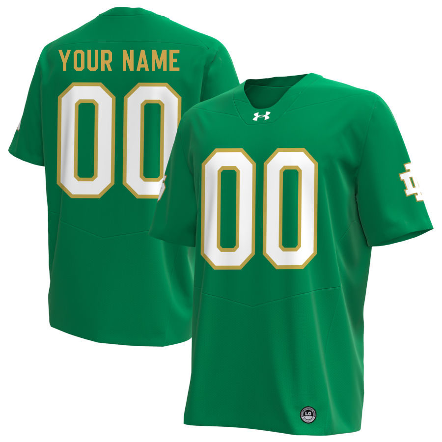 Custom Notre Dame Fighting Irish Name And Number Football Jerseys Stitched-Green